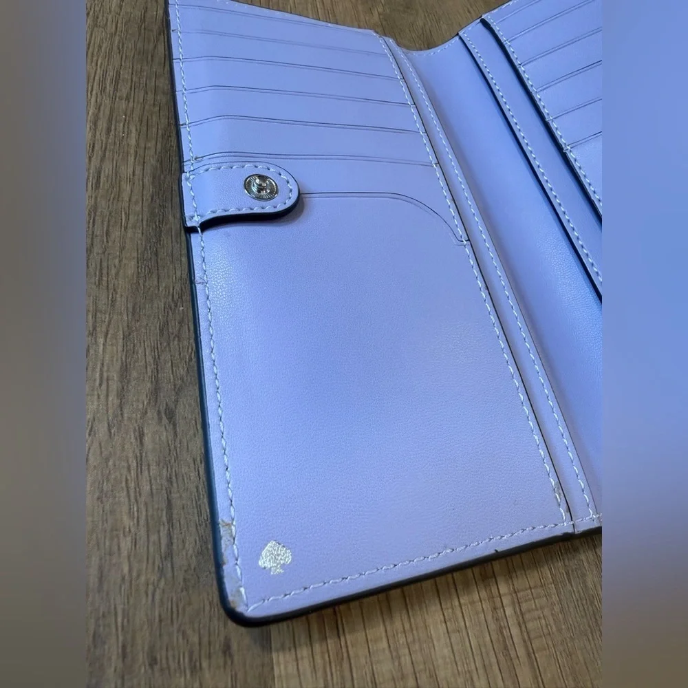 Kate Spade New York White & Lavender Leather Zip Wallet